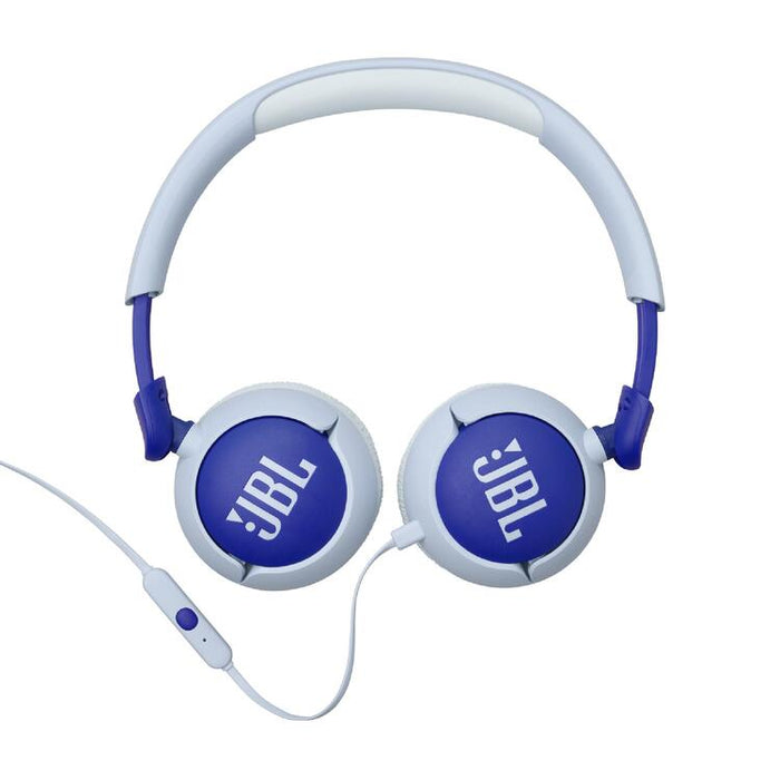JBL JR320 | Écouteurs filaires circum-auriculaires pour enfant - JBL Safe Sound - Microphone - Bleu | SONXPLUS Victoriaville