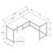 Monarch Specialties I 7391 | Computer cabinet - 58" - Corner - L-shaped design - Black metal - Brown wood immitation-SONXPLUS Victoriaville