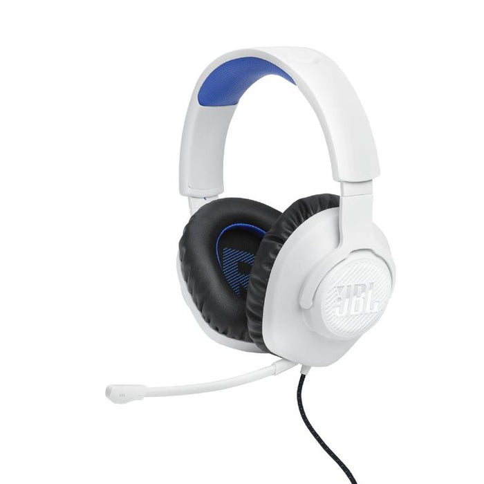 JBL Quantum 100P | Wired circumaural gaming headset - For Playstation Console - White/Blue-SONXPLUS Victoriaville