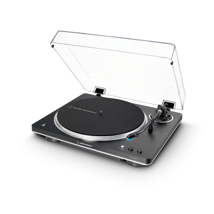 Audio-Technica AT-LP70XBTBS | Table tournante Stéréo - Sans fil - Bluetooth - Entraînement par courroie - Entièrement automatique - Noir/Argent | 02 | Sonxplus Victoriaville