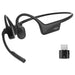 SHOKZ OpenComm2 USB-C | Bone Conduction Earphones - Bluetooth - USB-C Adapter - Microphone - Black | SONXPLUS Victoriaville