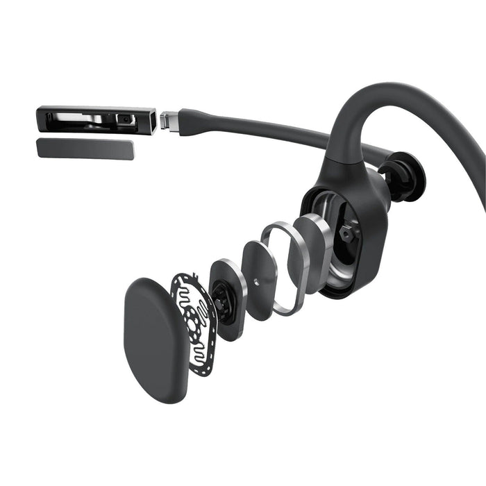 SHOKZ OpenComm2 USB-C | Bone Conduction Earphones - Bluetooth - USB-C Adapter - Microphone - Black | SONXPLUS Victoriaville
