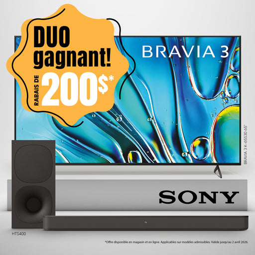 Sony BRAVIA 3 K-50S30 | Téléviseur 50" - LCD - DEL - Série S30 - 4K Ultra HD - HDR - Google TV | 02 | Sonxplus Victoriaville