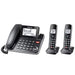Panasonic KXTGF872B | Combo cordless phone - 1 fixed handset and 2 cordless handsets - Answering machine - Black-Sonxplus Victo/Thetford